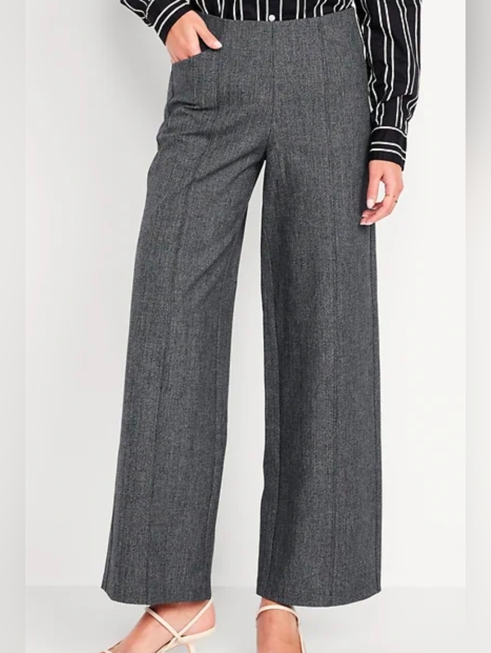 High Waisted Pull On Pixie Wide Leg Pants